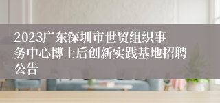 2023广东深圳市世贸组织事务中心博士后创新实践基地招聘公告