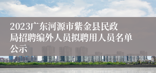 2023广东河源市紫金县民政局招聘编外人员拟聘用人员名单公示