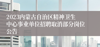 2023内蒙古自治区精神卫生中心事业单位招聘取消部分岗位公告