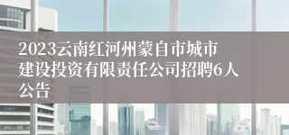 2023云南红河州蒙自市城市建设投资有限责任公司招聘6人公告