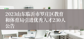 2023山东临沂市罗庄区教育和体育局引进优秀人才230人公告