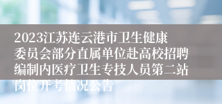 2023江苏连云港市卫生健康委员会部分直属单位赴高校招聘编制内医疗卫生专技人员第二站岗位开考情况公告