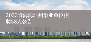 2023青海海北州事业单位招聘58人公告