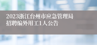 2023浙江台州市应急管理局招聘编外用工1人公告