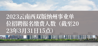 2023云南西双版纳州事业单位招聘报名缴费人数（截至2023年3月31日15点）