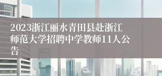 2023浙江丽水青田县赴浙江师范大学招聘中学教师11人公告