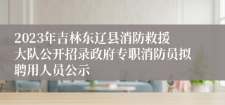 2023年吉林东辽县消防救援大队公开招录政府专职消防员拟聘用人员公示