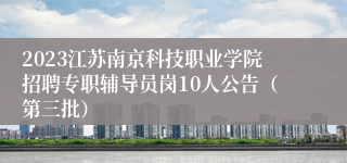 2023江苏南京科技职业学院招聘专职辅导员岗10人公告（第三批）