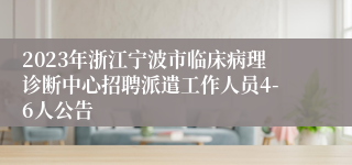 2023年浙江宁波市临床病理诊断中心招聘派遣工作人员4-6人公告