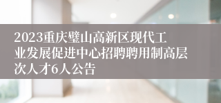 2023重庆璧山高新区现代工业发展促进中心招聘聘用制高层次人才6人公告