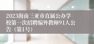 2023海南三亚市直属公办学校第一次招聘编外教师91人公告（第1号）