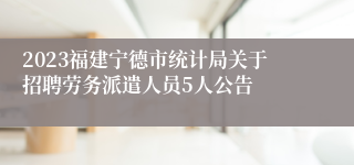 2023福建宁德市统计局关于招聘劳务派遣人员5人公告