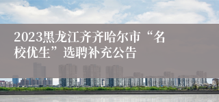 2023黑龙江齐齐哈尔市“名校优生”选聘补充公告