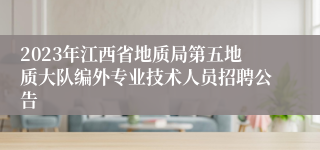 2023年江西省地质局第五地质大队编外专业技术人员招聘公告