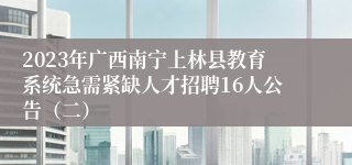 2023年广西南宁上林县教育系统急需紧缺人才招聘16人公告（二）