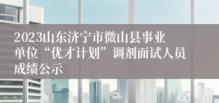 2023山东济宁市微山县事业单位“优才计划”调剂面试人员成绩公示