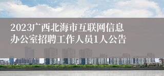 2023广西北海市互联网信息办公室招聘工作人员1人公告 