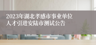 2023年湖北孝感市事业单位人才引进安陆市测试公告