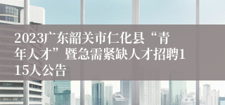 2023广东韶关市仁化县“青年人才”暨急需紧缺人才招聘115人公告