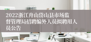 2022浙江舟山岱山县市场监督管理局招聘编外人员拟聘用人员公告