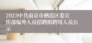 2023中共南京市栖霞区委宣传部编外人员招聘拟聘用人员公示