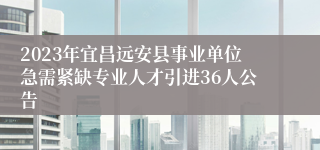 2023年宜昌远安县事业单位急需紧缺专业人才引进36人公告