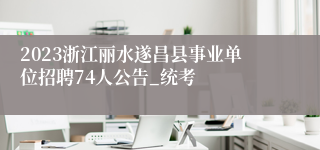 2023浙江丽水遂昌县事业单位招聘74人公告_统考