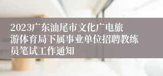 2023广东汕尾市文化广电旅游体育局下属事业单位招聘教练员笔试工作通知