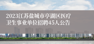 2023江苏盐城市亭湖区医疗卫生事业单位招聘45人公告