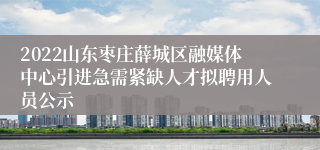 2022山东枣庄薛城区融媒体中心引进急需紧缺人才拟聘用人员公示