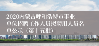 2020内蒙古呼和浩特市事业单位招聘工作人员拟聘用人员名单公示（第十五批）