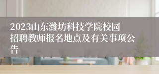 2023山东潍坊科技学院校园招聘教师报名地点及有关事项公告