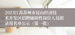 2023江苏苏州市昆山经济技术开发区招聘辅助性岗位人员拟录用名单公示（第一批）