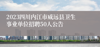 2023四川内江市威远县卫生事业单位招聘50人公告