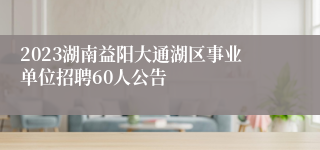 2023湖南益阳大通湖区事业单位招聘60人公告