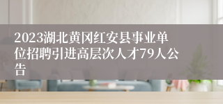 2023湖北黄冈红安县事业单位招聘引进高层次人才79人公告