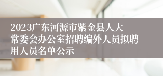 2023广东河源市紫金县人大常委会办公室招聘编外人员拟聘用人员名单公示