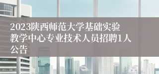 2023陕西师范大学基础实验教学中心专业技术人员招聘1人公告