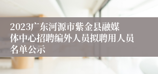 2023广东河源市紫金县融媒体中心招聘编外人员拟聘用人员名单公示