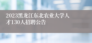 2023黑龙江东北农业大学人才130人招聘公告