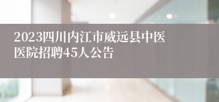 2023四川内江市威远县中医医院招聘45人公告