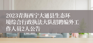 2023青海西宁大通县生态环境综合行政执法大队招聘编外工作人员2人公告