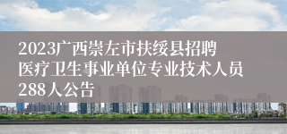 2023广西崇左市扶绥县招聘医疗卫生事业单位专业技术人员288人公告