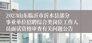 2023山东临沂市沂水县部分事业单位招聘综合类岗位工作人员面试资格审查有关问题公告