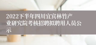 2022下半年四川宜宾林竹产业研究院考核招聘拟聘用人员公示