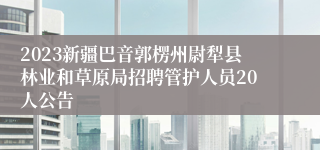 2023新疆巴音郭楞州尉犁县林业和草原局招聘管护人员20人公告