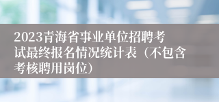 2023青海省事业单位招聘考试最终报名情况统计表（不包含考核聘用岗位）