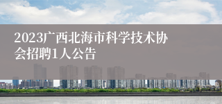 2023广西北海市科学技术协会招聘1人公告