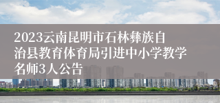 2023云南昆明市石林彝族自治县教育体育局引进中小学教学名师3人公告