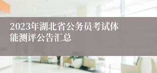 2023年湖北省公务员考试体能测评公告汇总